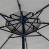 10 ft. Outdoor Double Layer Hawaiian Style Market Umbrella in Brown with Base and Crank Tilt - Image 9