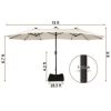 MONDAWE 15 ft Solar LED Double Sided Twin Outdoor Patio Market Umbrella with Base Weight Included - Image 2