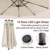 MONDAWE 15 ft Solar LED Double Sided Twin Outdoor Patio Market Umbrella with Base Weight Included - Image 6