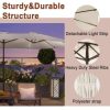 MONDAWE 15 ft Solar LED Double Sided Twin Outdoor Patio Market Umbrella with Base Weight Included - Image 7