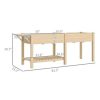 Outsunny Raised Garden Bed, Wood Raised Planter with Liners, - Image 2