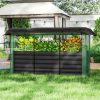 Outsunny Galvanized Raised Garden Bed with Crop Cage & Shade Cloth, - Image 2