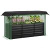 Outsunny Galvanized Raised Garden Bed with Crop Cage & Shade Cloth,