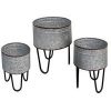 Industrial Planter Set ?C 3 Galvanized Tubs with Hairpin Metal Legs - Image 7