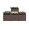 Brown rectangular raised garden bed kit for vegetables, herbs, flowers - Image 2