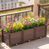 Brown rectangular raised garden bed kit for vegetables, herbs, flowers - Image 3