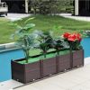 Brown rectangular raised garden bed kit for vegetables, herbs, flowers - Image 4