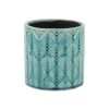 Ceramic Round Planter with Geometric Pattern ?C Versatile Pot for Home & Garden
