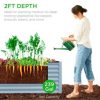 Best Choice Products 8x2x2ft Outdoor Metal Raised Garden Bed, Planter Box for Vegetables, Flowers, Herbs - Image 3