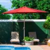 10FT Patio Umbrella, Outdoor Table Umbrella with Push Button Tilt and Crank, UV Protection Waterproof Market Sun Umbrella with 8 Sturdy Ribs for Garden, Deck, Backyard, Pool - Image 2