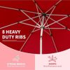 10FT Patio Umbrella, Outdoor Table Umbrella with Push Button Tilt and Crank, UV Protection Waterproof Market Sun Umbrella with 8 Sturdy Ribs for Garden, Deck, Backyard, Pool - Image 4
